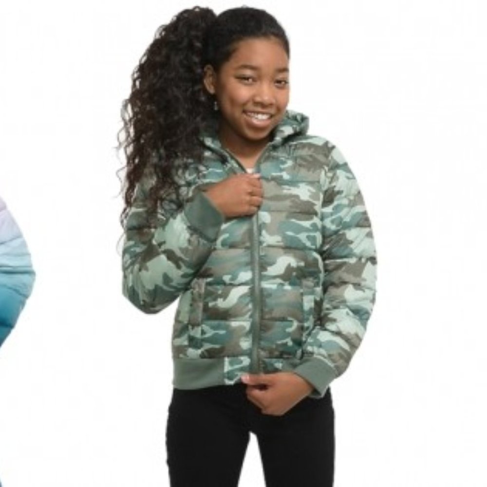 Girls Justice CamoPackable Puffer Jacket Size 10